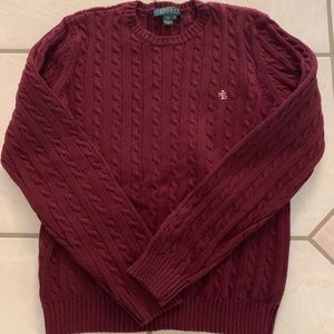 Lauren Burgundy Cable Knit Sweater